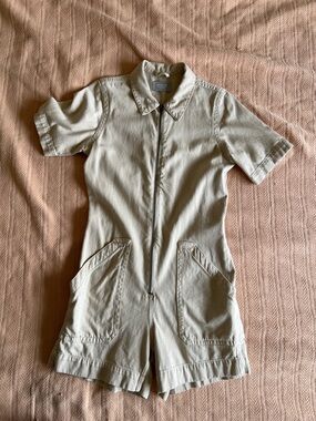 Everlane Denim Romper in Dune, size 6
